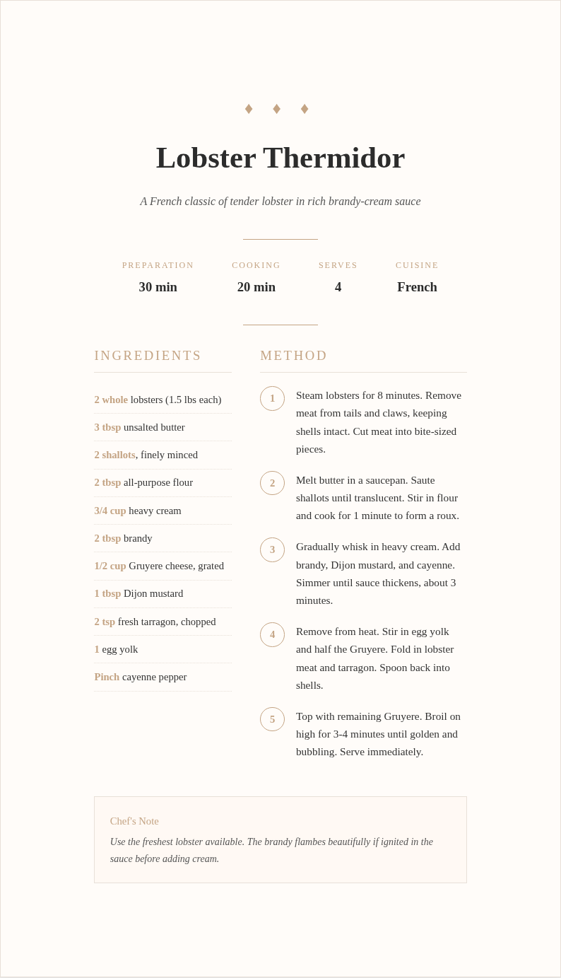 Elegant Sophisticated Recipe With Luxury Serif